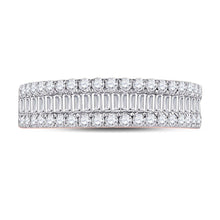 Load image into Gallery viewer, Radiant Rose Gold Baguette Diamond Anniversary Ring - Front View