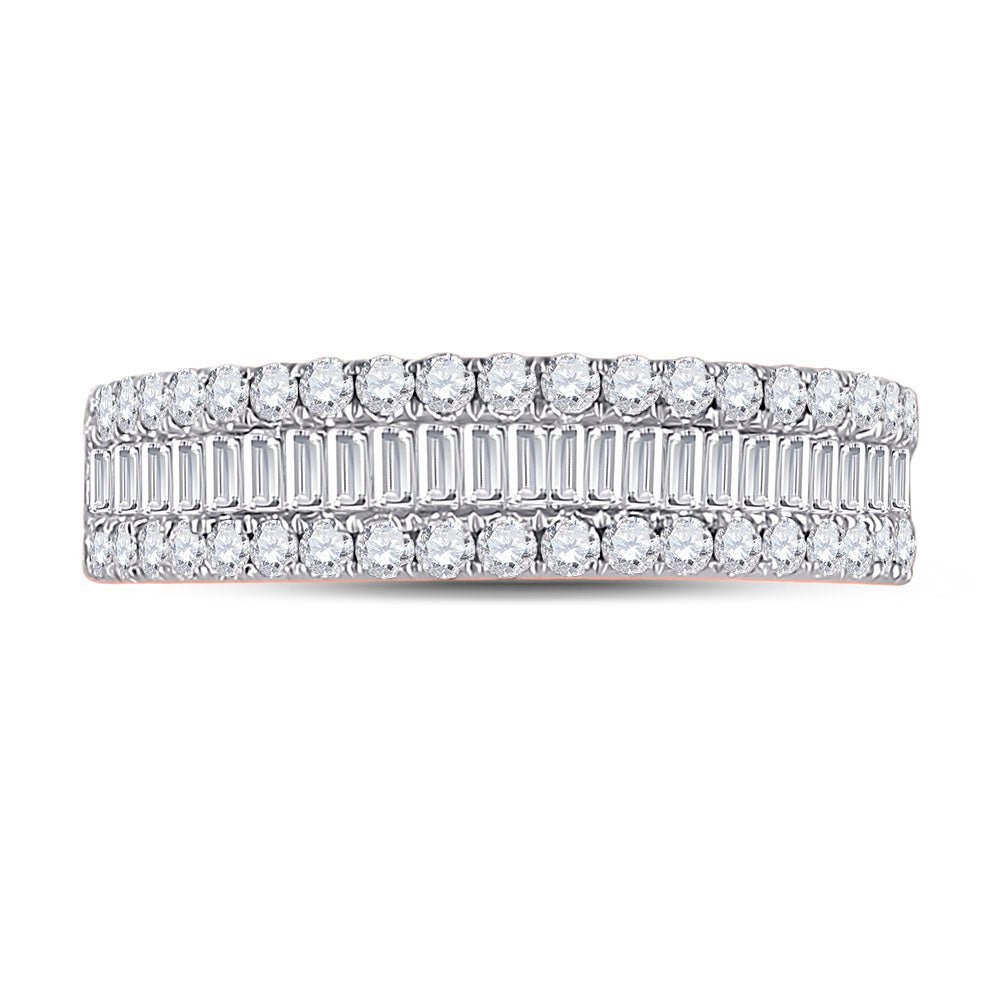 Radiant Rose Gold Baguette Diamond Anniversary Ring - Splendid Jewellery