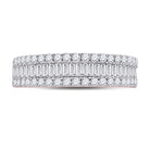 Radiant Rose Gold Baguette Diamond Anniversary Ring - Splendid Jewellery