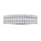 Radiant Rose Gold Baguette Diamond Anniversary Ring - Splendid Jewellery