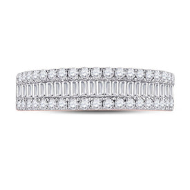 Radiant Rose Gold Baguette Diamond Anniversary Ring - Splendid Jewellery