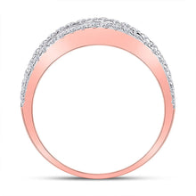 Load image into Gallery viewer, Radiant Rose Gold Baguette Diamond Anniversary Ring - Side View