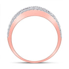 Radiant Rose Gold Baguette Diamond Anniversary Ring - Side View