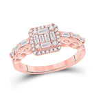 Radiant Rose Gold Baguette Diamond Cluster Ring - Splendid Jewellery