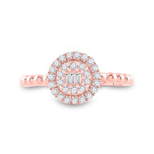 Load image into Gallery viewer, Radiant Rose Gold Baguette Diamond Cluster Ring - Splendid Jewellery