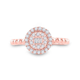 Radiant Rose Gold Baguette Diamond Cluster Ring - Splendid Jewellery
