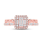 Radiant Rose Gold Baguette Diamond Cluster Ring - Splendid Jewellery