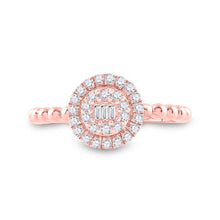 Load image into Gallery viewer, Radiant Rose Gold Baguette Diamond Cluster Ring - Alternate view 4 from Splendid Jewellery