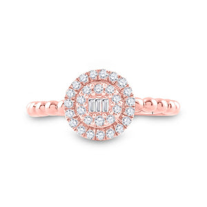 Radiant Rose Gold Baguette Diamond Cluster Ring - Splendid Jewellery