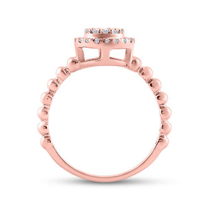 Radiant Rose Gold Baguette Diamond Cluster Ring - Splendid Jewellery