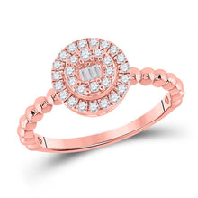 Load image into Gallery viewer, Radiant Rose Gold Baguette Diamond Cluster Ring - Splendid Jewellery