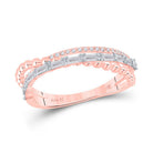 Radiant Rose Gold Baguette Diamond Crossover Band Ring - Splendid Jewellery