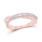 Radiant Rose Gold Baguette Diamond Crossover Band Ring - Splendid Jewellery