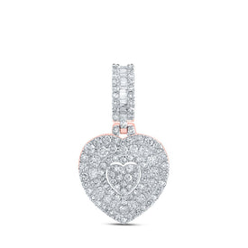 Radiant Rose Gold Baguette Diamond Heart Pendant - A Symbol of Love and Elegance - Splendid Jewellery