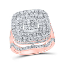 Load image into Gallery viewer, Radiant Rose Gold Baguette Diamond Square Ring - 2 - 3/4 Cttw - Splendid Jewellery