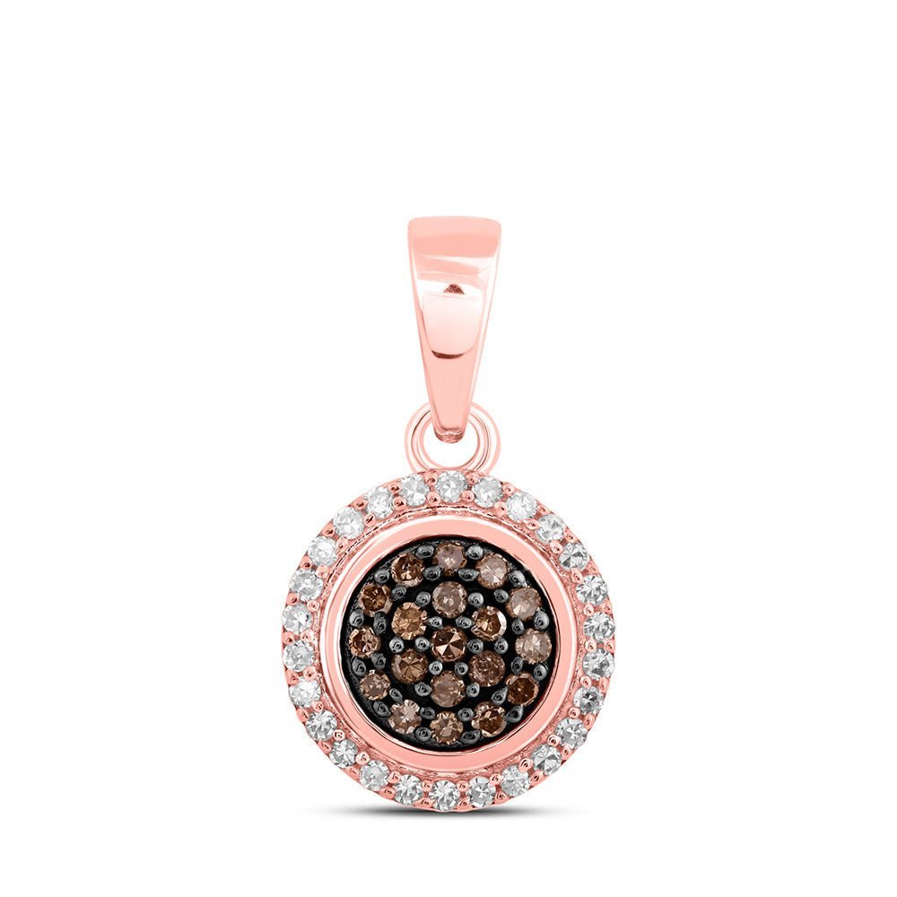 Radiant Rose Gold Brown Diamond Cluster Pendant - A Captivating Jewel of Elegance and Brilliance - Splendid Jewellery