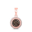 Radiant Rose Gold Brown Diamond Cluster Pendant - A Captivating Jewel of Elegance and Brilliance - Splendid Jewellery