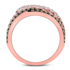 Radiant Rose Gold Brown Diamond Crossover Fashion Ring - Second Side View