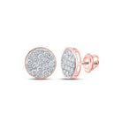 Radiant Rose Gold Cluster Diamond Earrings for Men - 1 Carat Total Weight - Splendid Jewellery