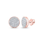 Radiant Rose Gold Cluster Diamond Earrings for Men - 1 Carat Total Weight - Splendid Jewellery