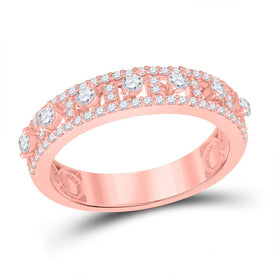 Radiant Rose Gold Diamond Anniversary Band - Top View