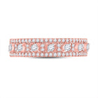Radiant Rose Gold Diamond Anniversary Band - Front View