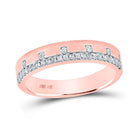 Radiant Rose Gold Diamond Band | 14kt Rose Gold Womens Round Diamond Band Ring 1/4 Cttw - Splendid Jewellery