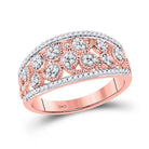 Radiant Rose Gold Diamond Band - A Timeless Treasure in 10kt Rose Gold with Sparkling Round Diamonds 1/4 Cttw - Splendid Jewellery