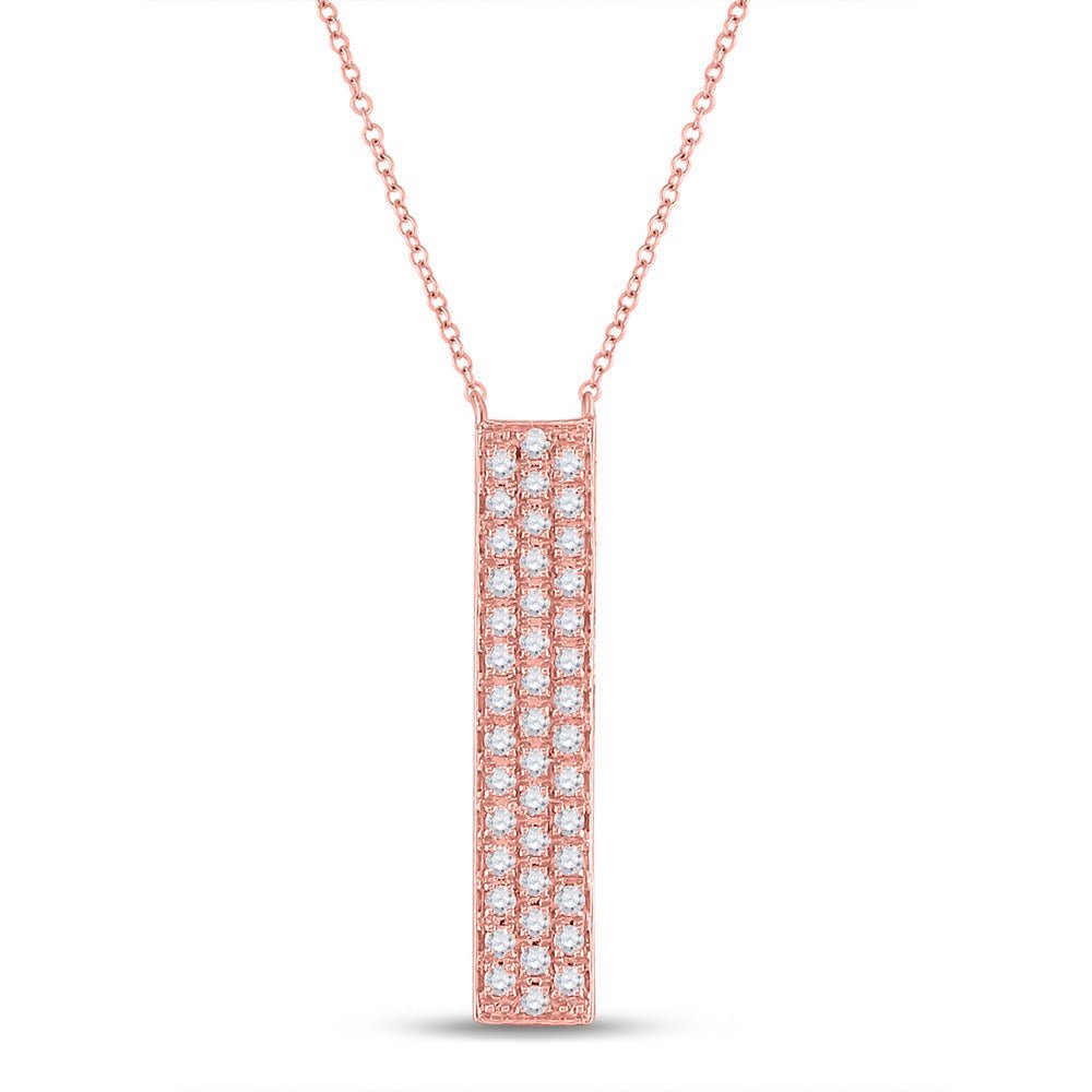 Radiant Rose Gold Diamond Bar Necklace: A Captivating Masterpiece of Elegance - Splendid Jewellery