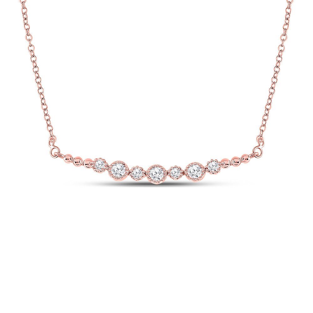 Radiant Rose Gold Diamond Bar Necklace: A Dazzling Masterpiece of Elegance - Splendid Jewellery