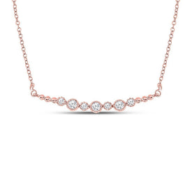 Radiant Rose Gold Diamond Bar Necklace: A Dazzling Masterpiece of Elegance - Splendid Jewellery