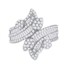 Load image into Gallery viewer, Radiant Rose Gold Diamond Bypass Cluster Fashion Ring - Front View