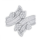 Radiant Rose Gold Diamond Bypass Cluster Fashion Ring - Front View