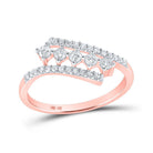 Radiant Rose Gold Diamond Bypass Fashion Ring: A Dazzling Statement Piece - Splendid Jewellery