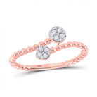 Radiant Rose Gold Diamond Bypass Stackable Band Ring - Splendid Jewellery