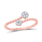 Radiant Rose Gold Diamond Bypass Stackable Band Ring - Splendid Jewellery