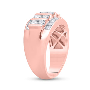 Radiant Rose Gold Diamond Channel Set Men's Wedding Band - 2 Cttw - Splendid Jewellery