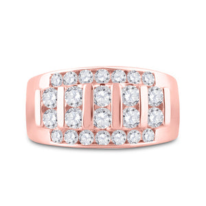 Radiant Rose Gold Diamond Channel Set Men's Wedding Band - 2 Cttw - Splendid Jewellery