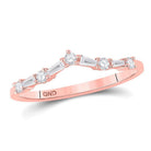 Radiant Rose Gold Diamond Chevron Band - Splendid Jewellery