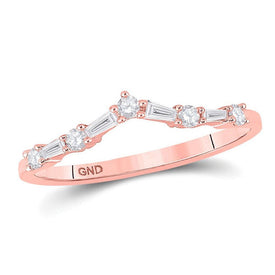 Radiant Rose Gold Diamond Chevron Band - Splendid Jewellery