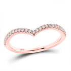 Radiant Rose Gold Diamond Chevron Stackable Band Ring: A Dazzling Delight by Splendid Jewellery - Splendid Jewellery