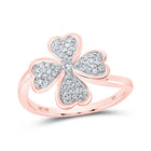Radiant Rose Gold Diamond Clover Heart Ring - Splendid Jewellery