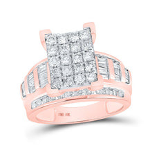 Load image into Gallery viewer, Radiant Rose Gold Diamond Cluster Bridal Wedding Ring - 1 - 1/2 Cttw - Splendid Jewellery