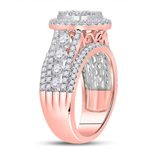 Load image into Gallery viewer, Radiant Rose Gold Diamond Cluster Bridal Wedding Ring - Splendid Jewellery