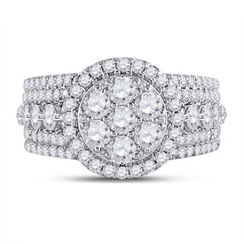 Radiant Rose Gold Diamond Cluster Bridal Wedding Ring - Splendid Jewellery