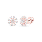Radiant Rose Gold Diamond Cluster Earrings - Splendid Jewellery