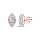 Radiant Rose Gold Diamond Cluster Earrings - Splendid Jewellery