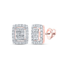 Load image into Gallery viewer, Radiant Rose Gold Diamond Cluster Earrings - Splendid Jewellery