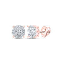 Load image into Gallery viewer, Radiant Rose Gold Diamond Cluster Earrings: A Captivating Showcase of Glamour and Elegance - Splendid Jewellery