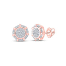 Radiant Rose Gold Diamond Cluster Earrings: A Captivating Sparkle of Elegance - Splendid Jewellery